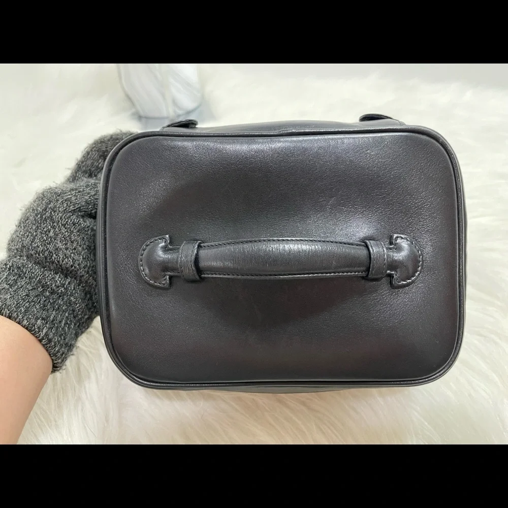 Lambskin Vanity Cosmetic Case Black #2 - Picture 5 of 15